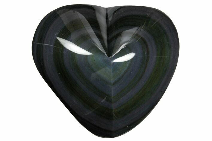 Polished Rainbow Obsidian Heart - Mexico #362201